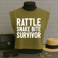Rattle Snake Bite Survivor Rattlesnake Hospital Garment-Dyed Women's Muscle Tee