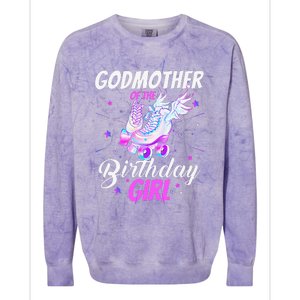 Roller Skate Birthday Godmother Funny Roller Skating Party Colorblast Crewneck Sweatshirt