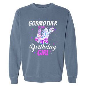 Roller Skate Birthday Godmother Funny Roller Skating Party Garment-Dyed Sweatshirt