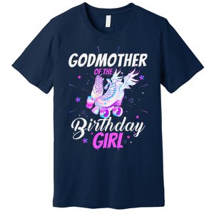 Roller Skate Birthday Godmother Funny Roller Skating Party Premium T-Shirt