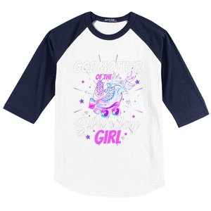 Roller Skate Birthday Godmother Funny Roller Skating Party Baseball Sleeve Shirt