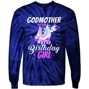 Roller Skate Birthday Godmother Funny Roller Skating Party Tie-Dye Long Sleeve Shirt