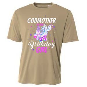 Roller Skate Birthday Godmother Funny Roller Skating Party Cooling Performance Crew T-Shirt