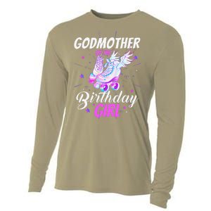 Roller Skate Birthday Godmother Funny Roller Skating Party Cooling Performance Long Sleeve Crew