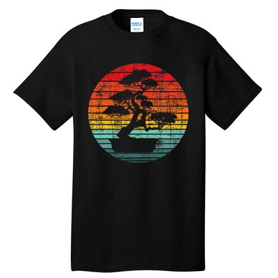 Retro Sunset Bonsai Tree Gardener Japan Japanese Culture Tall T-Shirt