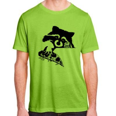 Raccoon Stealing Beer And Pizza Adult ChromaSoft Performance T-Shirt