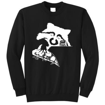 Raccoon Stealing Beer And Pizza Sweatshirt