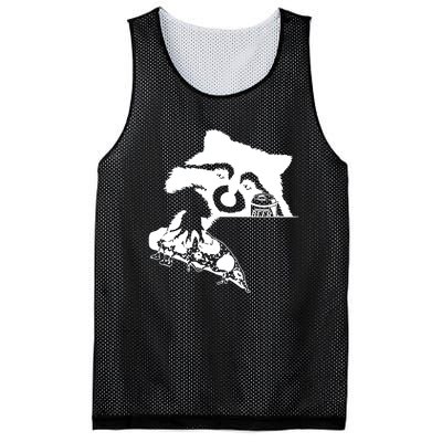 Raccoon Stealing Beer And Pizza Mesh Reversible Basketball Jersey Tank