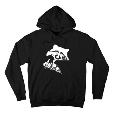 Raccoon Stealing Beer And Pizza Tall Hoodie