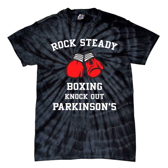 Rock Steady Boxing Knock Out Parkinsons Tie-Dye T-Shirt