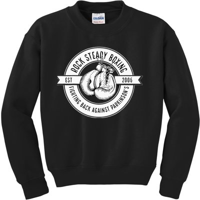 Rock Steady Boxing Fighting Back Against Parkinson Est 2006 Kids Sweatshirt