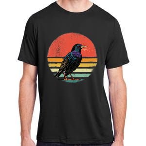 Retro Starling Bird Animal Birdwatcher Bird Lover Adult ChromaSoft Performance T-Shirt