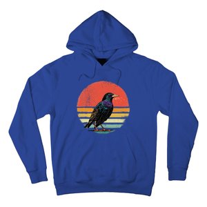 Retro Starling Bird Animal Birdwatcher Bird Lover Hoodie