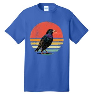 Retro Starling Bird Animal Birdwatcher Bird Lover Tall T-Shirt