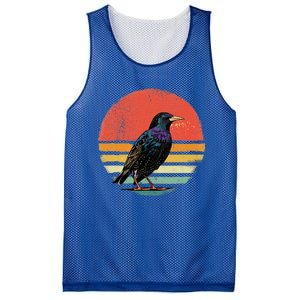 Retro Starling Bird Animal Birdwatcher Bird Lover Mesh Reversible Basketball Jersey Tank