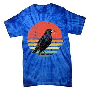 Retro Starling Bird Animal Birdwatcher Bird Lover Tie-Dye T-Shirt