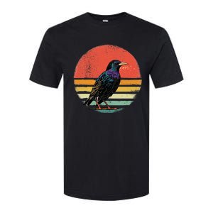 Retro Starling Bird Animal Birdwatcher Bird Lover Softstyle CVC T-Shirt