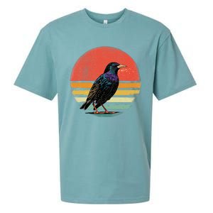 Retro Starling Bird Animal Birdwatcher Bird Lover Sueded Cloud Jersey T-Shirt