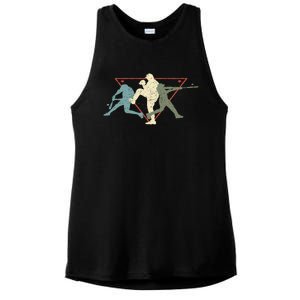 Retro Style Baseball Batter Pitcher Gift Design Idea Great Gift Ladies PosiCharge Tri-Blend Wicking Tank