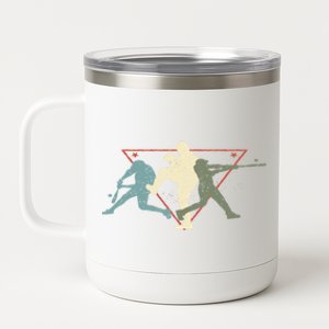 Retro Style Baseball Batter Pitcher Gift Design Idea Great Gift 12 oz Stainless Steel Tumbler Cup