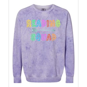 Reading Squad Back To School Kindergarten Teacher Kinder Great Gift Colorblast Crewneck Sweatshirt