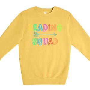 Reading Squad Back To School Kindergarten Teacher Kinder Great Gift Premium Crewneck Sweatshirt