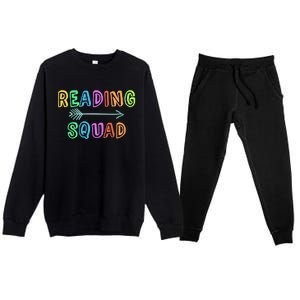 Reading Squad Back To School Kindergarten Teacher Kinder Great Gift Premium Crewneck Sweatsuit Set