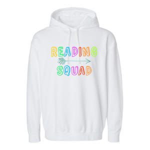 Reading Squad Back To School Kindergarten Teacher Kinder Great Gift Garment-Dyed Fleece Hoodie