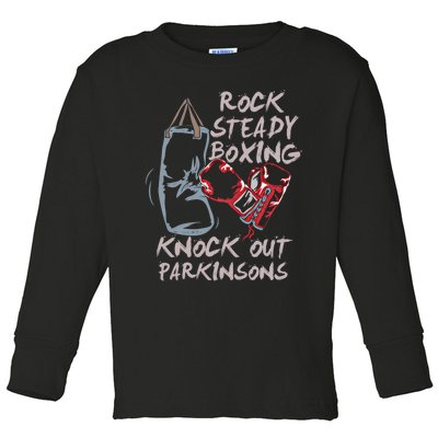 Rock Steady Boxing Knock Out Parkinsons Gift Toddler Long Sleeve Shirt