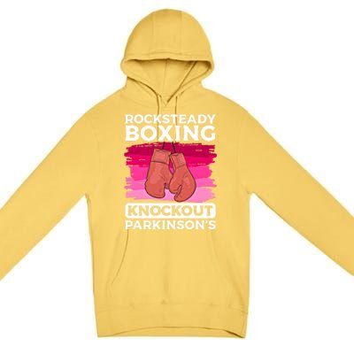 Rock Steady Boxing Knock Out ParkinsonS Awareness Meaningful Gift Premium Pullover Hoodie