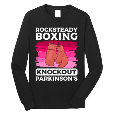 Rock Steady Boxing Knock Out ParkinsonS Awareness Meaningful Gift Long Sleeve Shirt