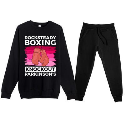 Rock Steady Boxing Knock Out ParkinsonS Awareness Meaningful Gift Premium Crewneck Sweatsuit Set