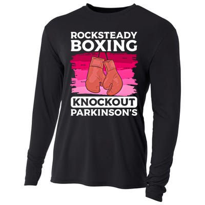 Rock Steady Boxing Knock Out ParkinsonS Awareness Meaningful Gift Cooling Performance Long Sleeve Crew