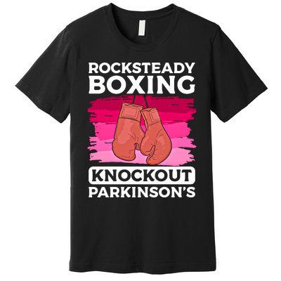 Rock Steady Boxing Knock Out ParkinsonS Awareness Meaningful Gift Premium T-Shirt