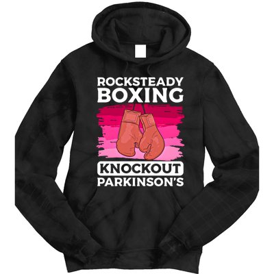 Rock Steady Boxing Knock Out ParkinsonS Awareness Meaningful Gift Tie Dye Hoodie