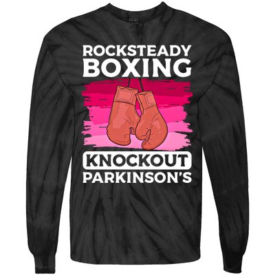 Rock Steady Boxing Knock Out ParkinsonS Awareness Meaningful Gift Tie-Dye Long Sleeve Shirt