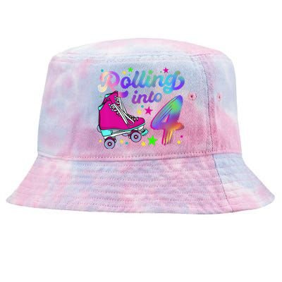 Roller Skate Birthday 4th 80s Outfit Decades Party Tie-Dyed Bucket Hat