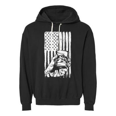 Retro Scotch Bourbon Whisky 4th of July Garment-Dyed Fleece Hoodie