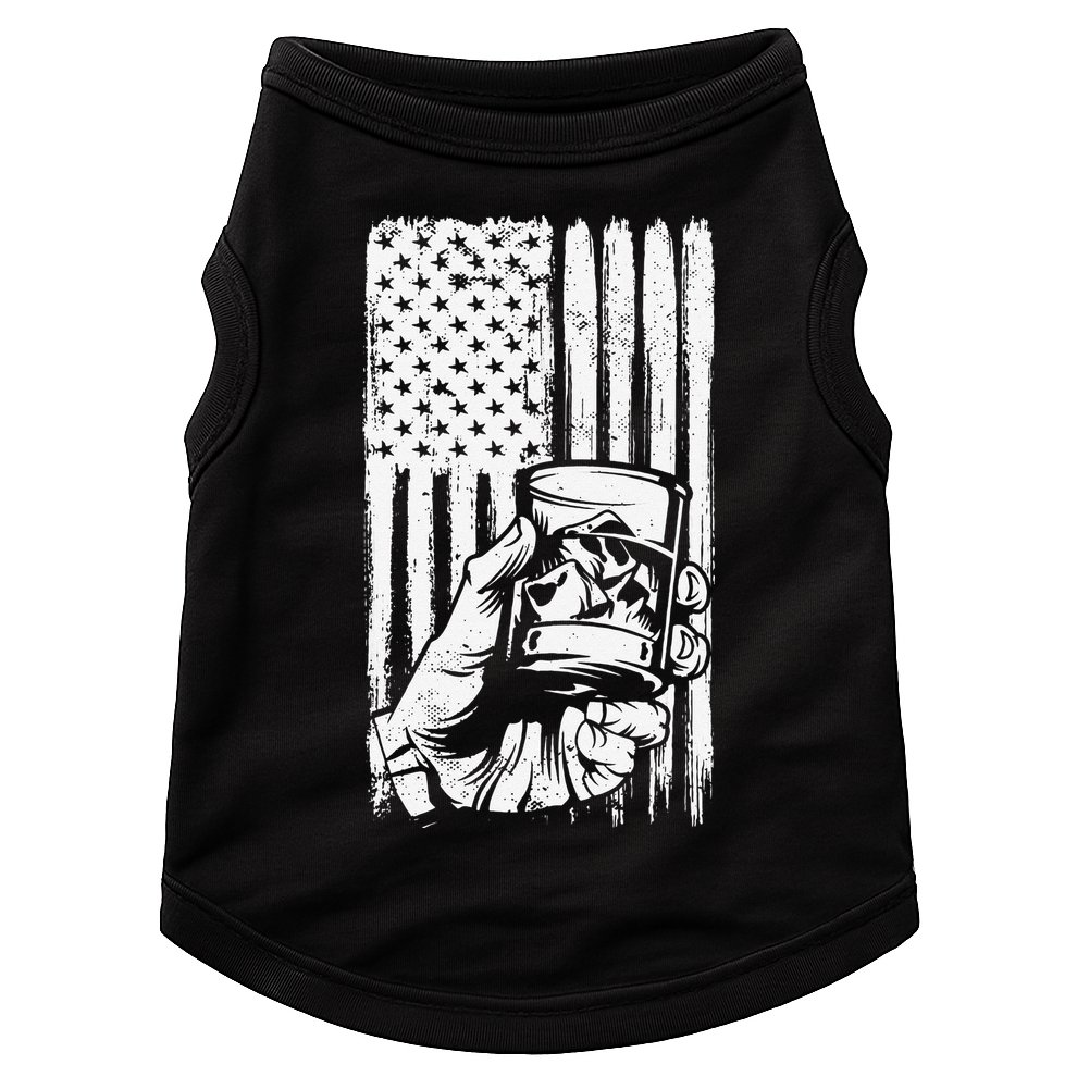 Retro Scotch Bourbon Whisky 4th of July Doggie Tank