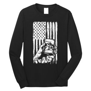 Retro Scotch Bourbon Whisky 4th of July Long Sleeve Shirt