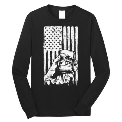 Retro Scotch Bourbon Whisky 4th of July Long Sleeve Shirt