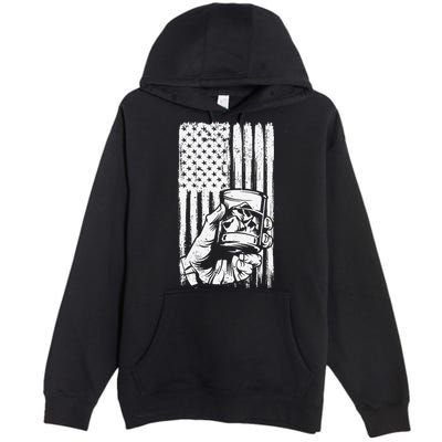 Retro Scotch Bourbon Whisky 4th of July Premium Pullover Hoodie