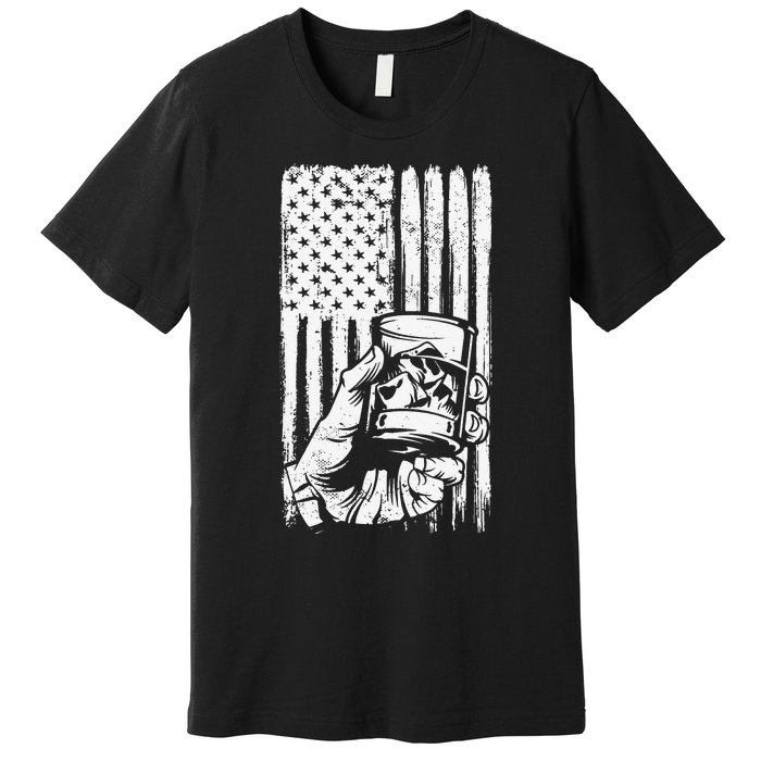 Retro Scotch Bourbon Whisky 4th of July Premium T-Shirt