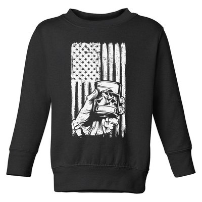 Retro Scotch Bourbon Whisky 4th of July Toddler Sweatshirt