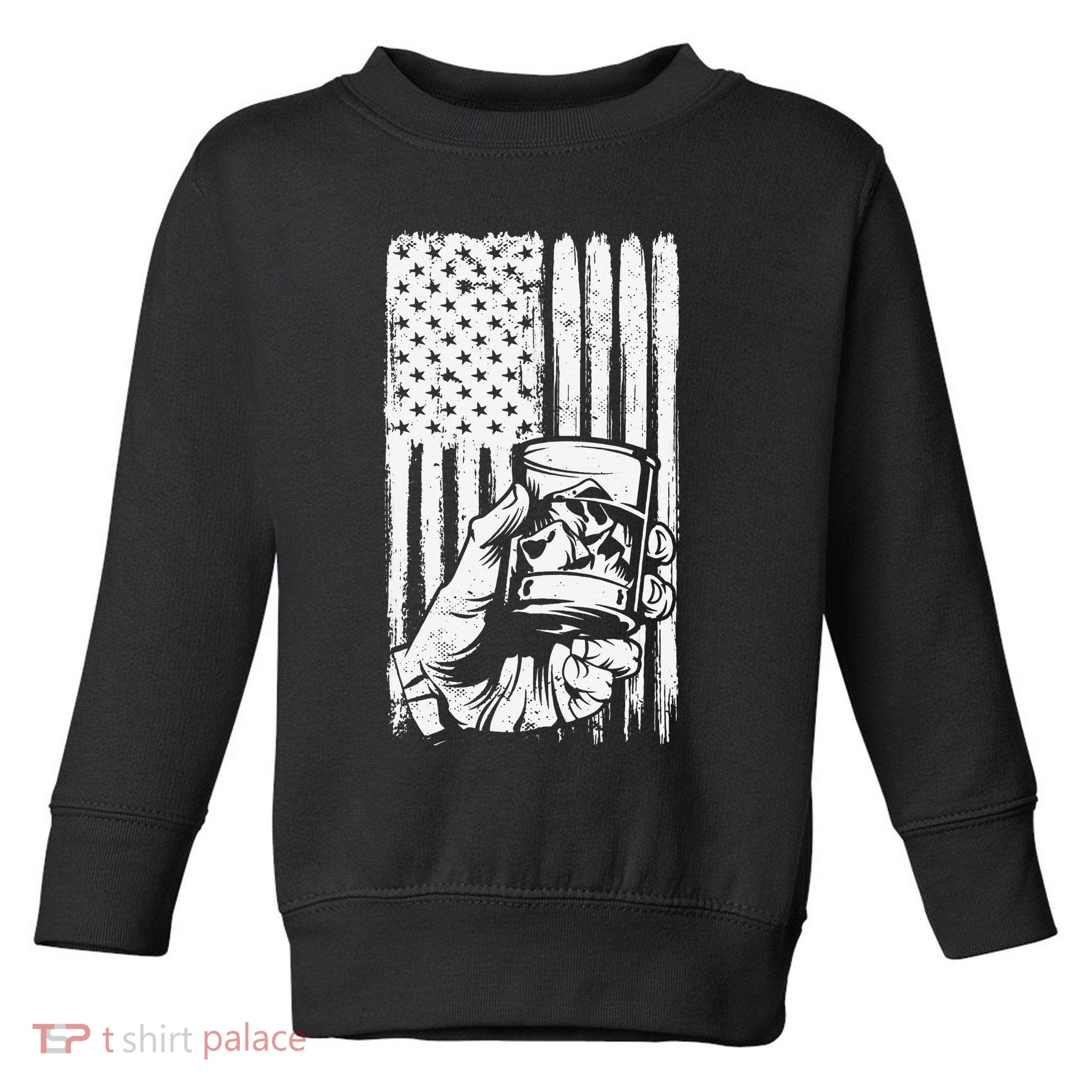 Retro Scotch Bourbon Whisky 4th of July Toddler Sweatshirt
