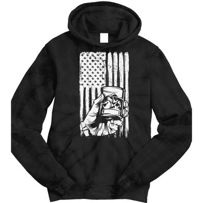 Retro Scotch Bourbon Whisky 4th of July Tie Dye Hoodie