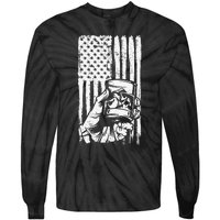 Retro Scotch Bourbon Whisky 4th of July Tie-Dye Long Sleeve Shirt