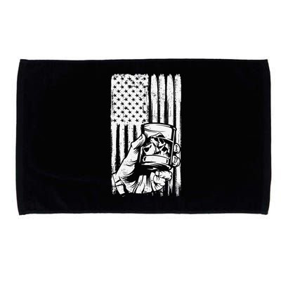 Retro Scotch Bourbon Whisky 4th of July Microfiber Hand Towel