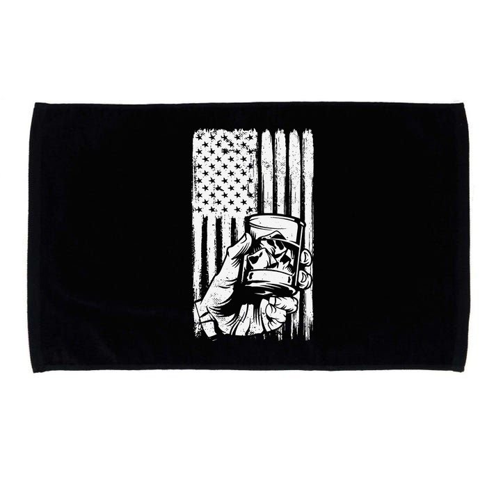 Retro Scotch Bourbon Whisky 4th of July Microfiber Hand Towel