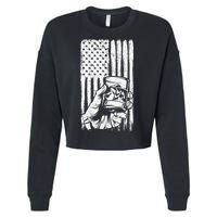 Retro Scotch Bourbon Whisky 4th of July Cropped Pullover Crew